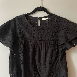 Black eyelet blouse